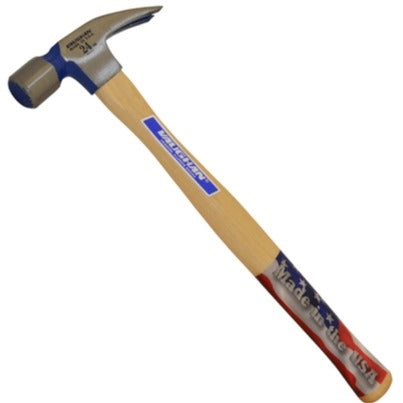 Vaughan 505M Hammer, 24 oz Head, Rip Framing, Straight Claw, Milled Head, Steel Head, 17 in OAL