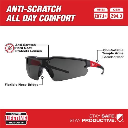 SAFETY GLASSES WITH TINTED ANTI-SCRA ( Milwaukee )