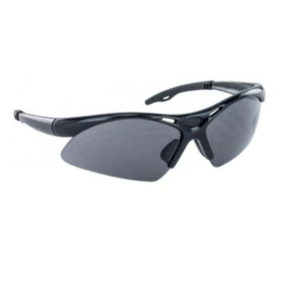 SAS Safety Glasses Black  Frame/Gray Lens Diamonds Backs