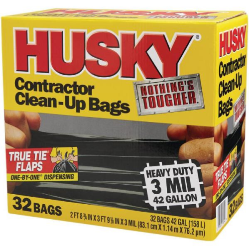 Trash Bag 42 GAL HUSKY CONTRACTOR CLEAN-UP 50BAGS