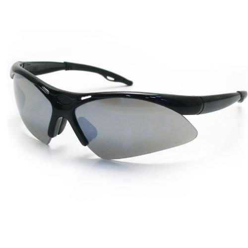 SAS Safety Glasses Black  Frame/Smoke Mirror  Lens Diamonds Backs