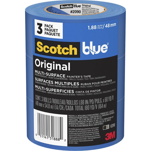 3Pk Blue Tape 3M 2090-48EP3 1.88" x 60yd (48mm)