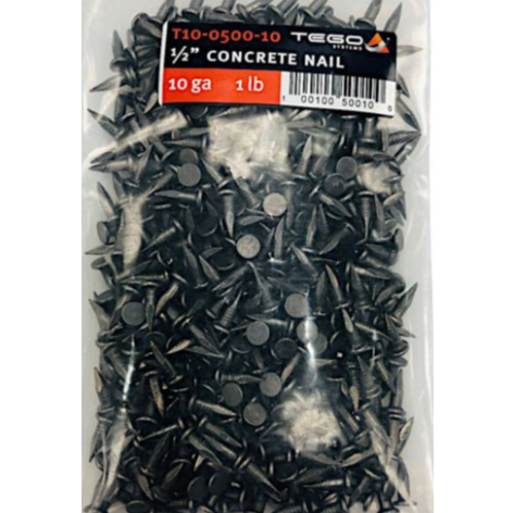 Tego T10-0500-10 1/2" 10 Ga. Concrete Nails, 1 lb. Bag