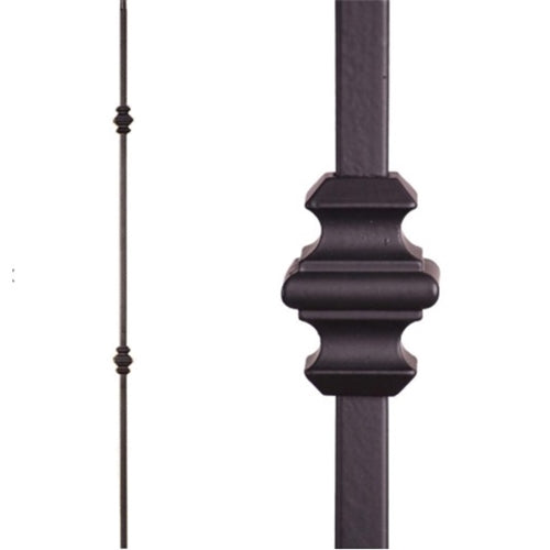 HOF HFSTB16.1.35 T  Double Knuckle Iron Baluster 1/2" 44" (Satin)