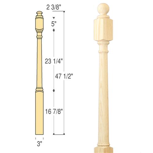 C-4040 Traditional Starting Newel 3"X 47-1/2"