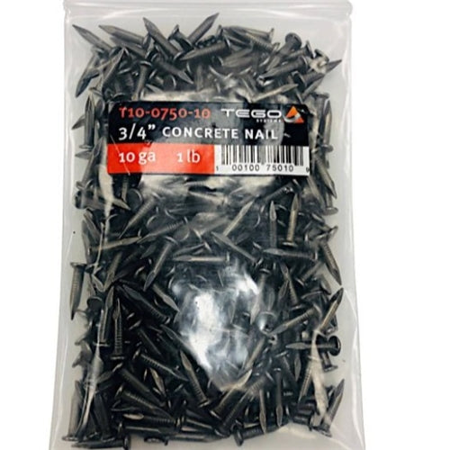 Tego T10-0750-10 3/4" 10 Ga. Concrete Nails, 1 lb. Bag