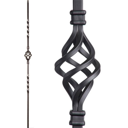 HOF HF16.1.3-T  Single Basket St Black LITE Baluster 1/2"