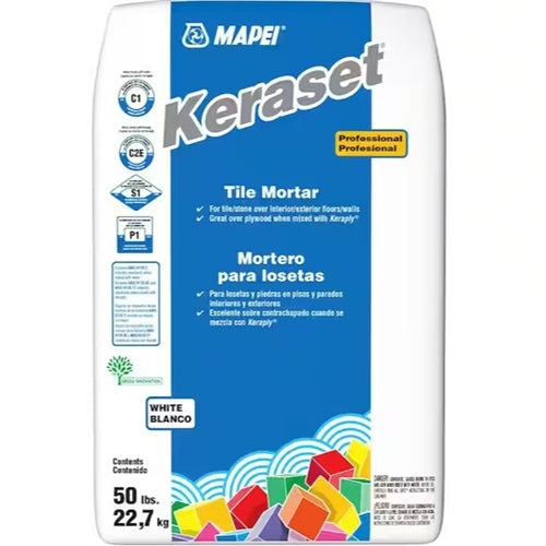 Keraset White 50 lb. White Wall Powder Mortar