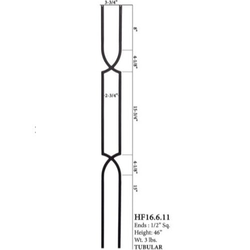 HOF HFSTB16.6.11 Crossed Arch Baluster