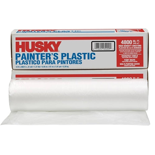 12′ x 400′ Poly-America 03512H Clear Husky .31-Mil High Density Painter’s Plastic