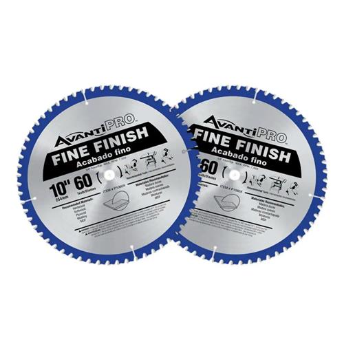 AVANTI PRO 10 in. x 60-Tooth Fine Finish Circular Saw Blade Value Pack (2-Pack)