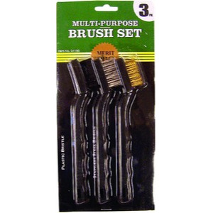 Dynamic 10481 Mini Wire Brush Set, Plastic Handle, 3 Piece