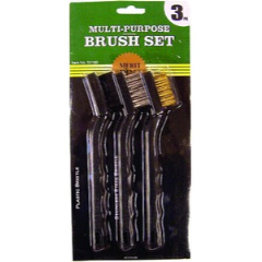 Dynamic Mini Wire Brush Set Plastic Handle (3 Piece)