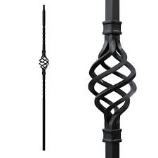Single Basket Iron Baluster Satin Black 1/2