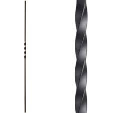 Single Twist Iron Baluster Satin Black 1/2