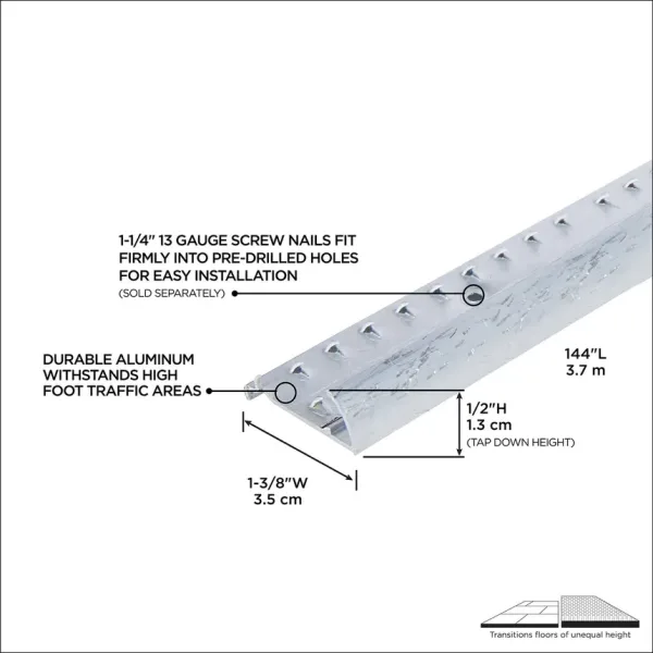Carpet Gripper Hammered 1.45 in x 12 ft
