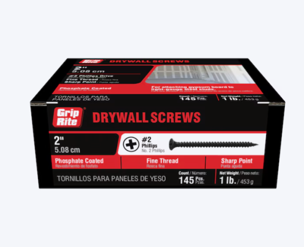 Grip-Rite Drywall Screws #6 x 2 in Fine Thread Bugle (145 Pack)
