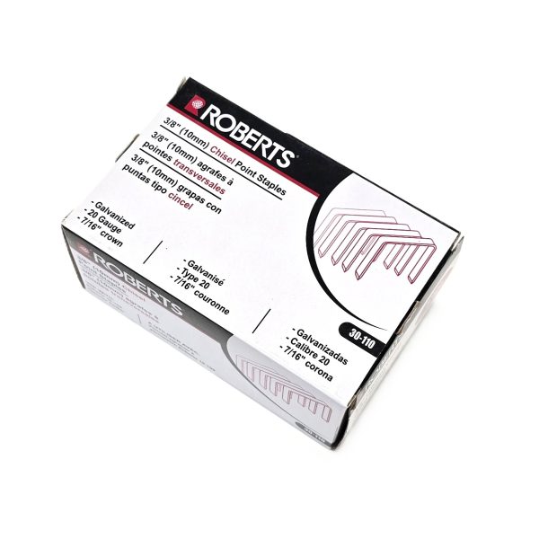 Roberts Chisel Point Crown Staples 3/8 in (5,000 Pack)