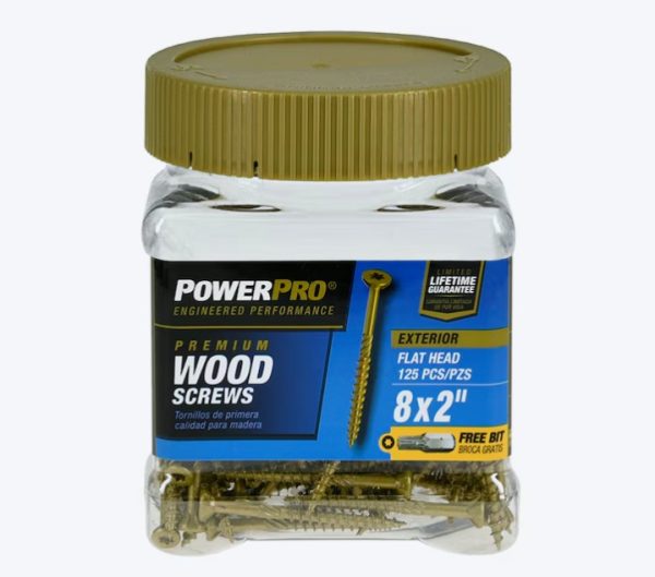 Power Pro Exterior Construction Screws #8 x 2 in Epoxy (125/Box)