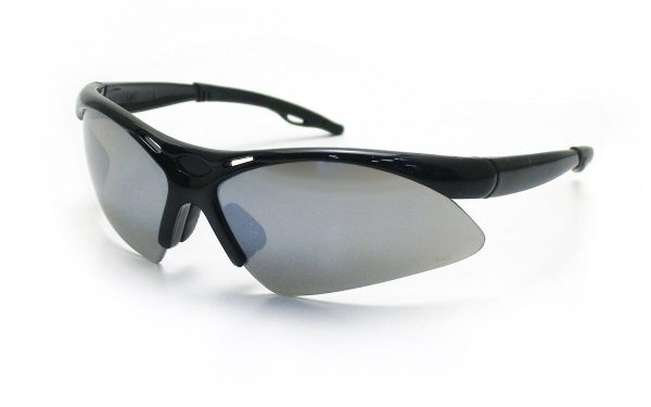 SAS Diamonds Back Safety Glasses Black Frame Smoke Mirror Lens