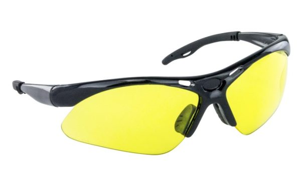 SAS Diamonds Back Safety Glasses Black Frame Yellow Lens