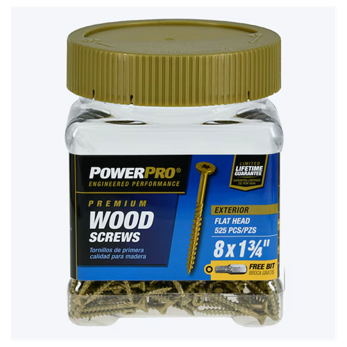 Power Pro Exterior Screws #8 x 1-3/4 in Epoxy (525/Box)