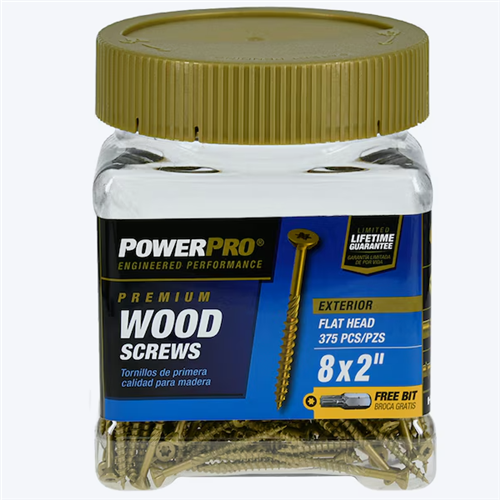 Power Pro Exterior Screws #8 x 2 in Epoxy (375/Box)