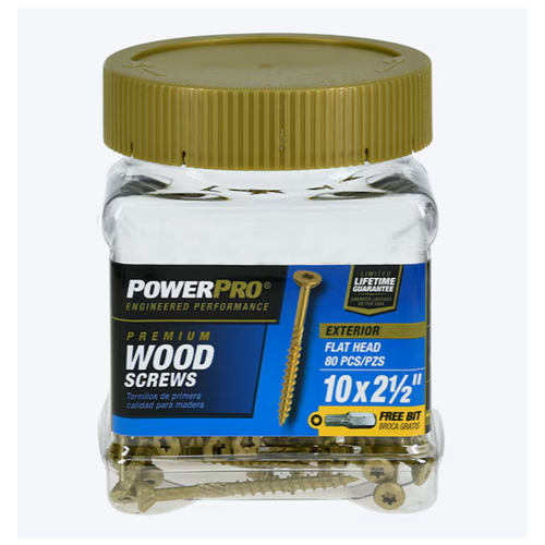 Power Pro Exterior Construction Screws #10 x 2-1/2 in Epoxy (240/Box)