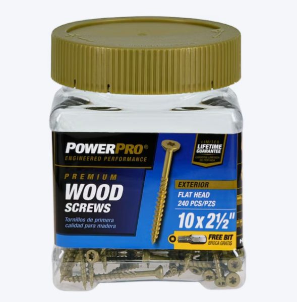 Power Pro Exterior Construction Screws #10 x 2-1/2 in Epoxy (240/Box)