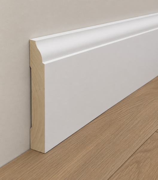 White Primed Baseboard 9/16
