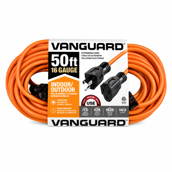 Vanguard Extension Cord 50 ft 16/3 Indoor/Outdoor