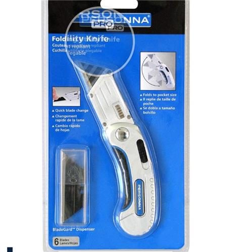 Personna Folding Utility Knife with 6 HD Blades