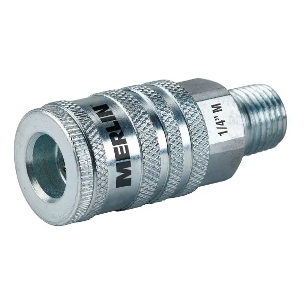 Steel Industrial Coupler 1/4 in Male