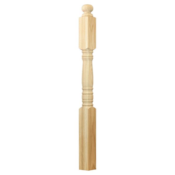 C-4001 Hampton Starting Newel – Red Oak – 9-1/2 in Top Block
