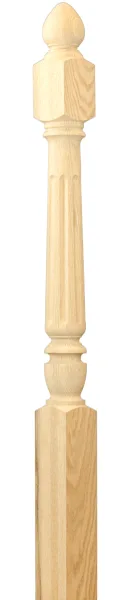 Stair Parts C-4280 Chippendale Starting Newel Red Oak 3-1/2