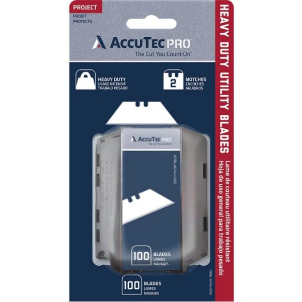 AccuTec Pro Utility Blades .024 in 2-Notch (100 Pack)
