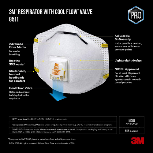 3M N95 Particulate Respirator with Valve (10 Pack)