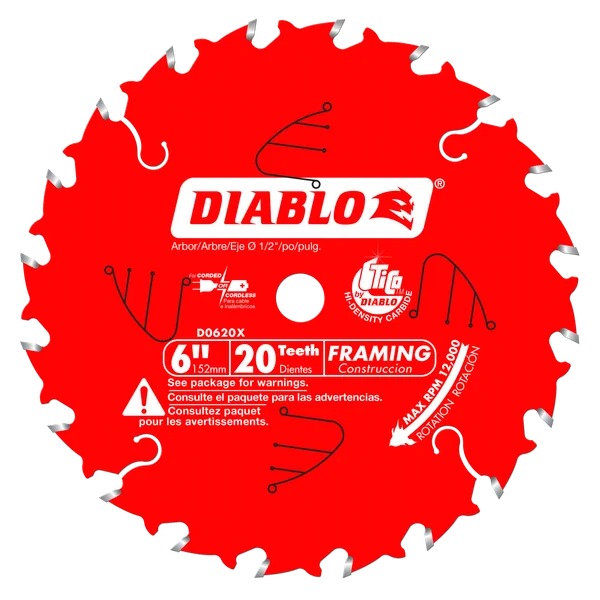 Diablo Framing Circular Saw Blade 6 in 20T