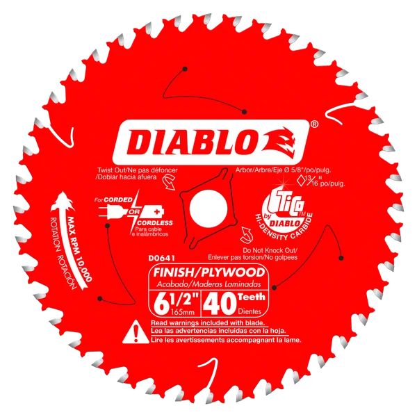 Diablo Finish Trim Blade 6-1/2 in 40T