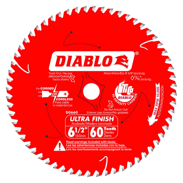 Diablo Ultra Finish Blade 6-1/2 in 60T