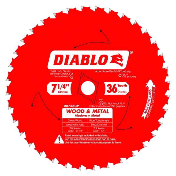 Diablo Carbide Circular Saw Blade 7-1/4 in 36T