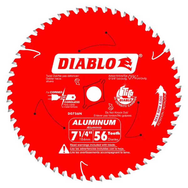 Diablo Aluminum Cutting Blade 7-1/4 in 56T