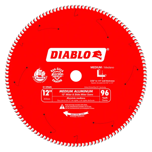 Diablo Medium Aluminum Cutting Blade 12 in 96T