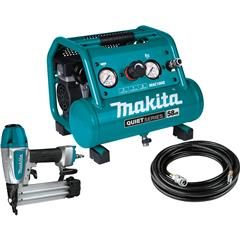 Quiet Series Air Compressor Combo Kit 1/2 HP 1 Gallon Oil-Free with 18 GA Brad Nailer