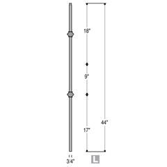 2857 MEGA Double Knuckle Iron Baluster 1/2