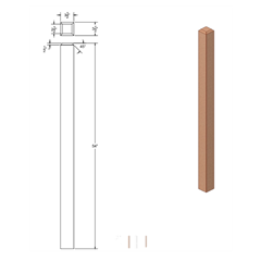 Newel Post Chamfered Top 3 1/2