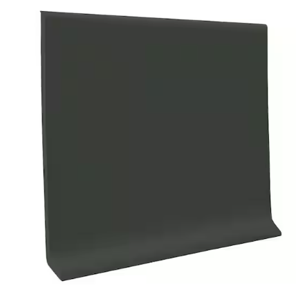 Flexco Rubber Cove Base 4 in x 4 ft x 1/8 in - Black/Brown (30 PCS/Box)