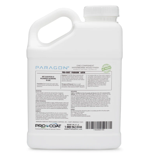 ProCoat Paragon 1K Waterborne Wood Finish-1Gal.