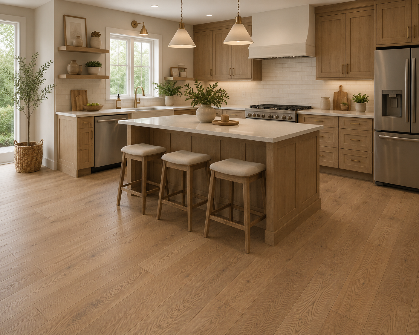 Azalea Lane Camden Engineered Hardwood Flooring Random Light Palomino 6-1/2 in