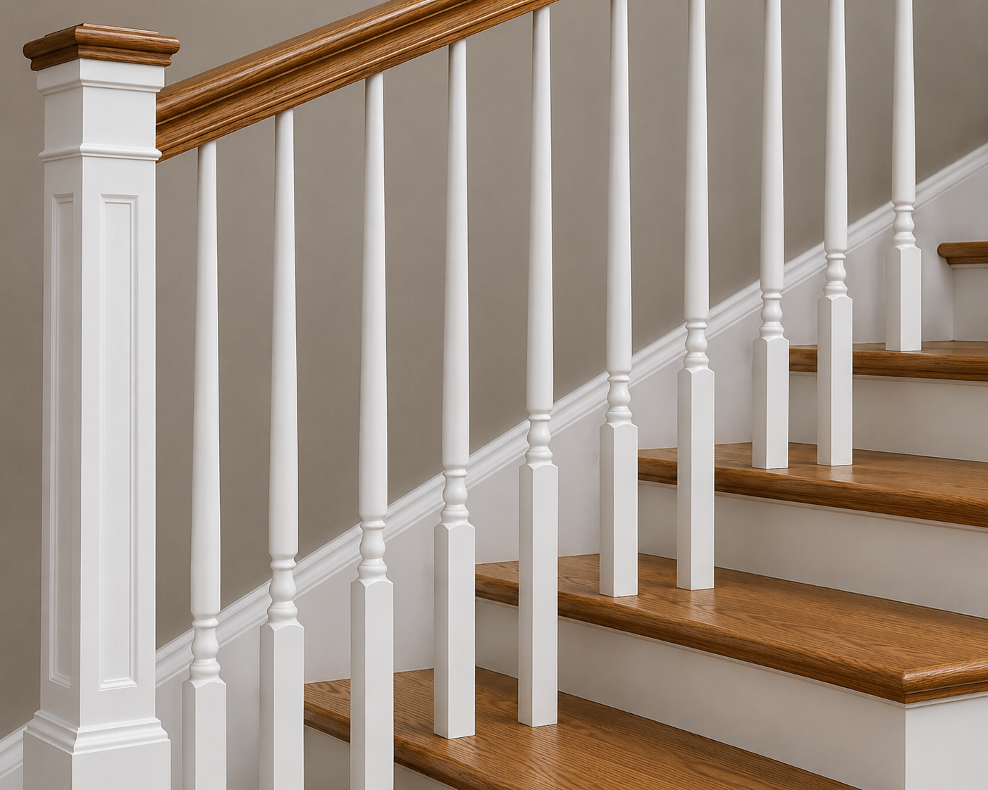 Primed Traditional Pin Top Wood Baluster C-5015 1-1/4